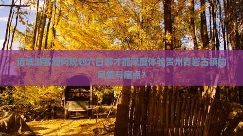 诸城游客如何规划六日游才能深度体验贵州青岩古镇的风情与痛点？