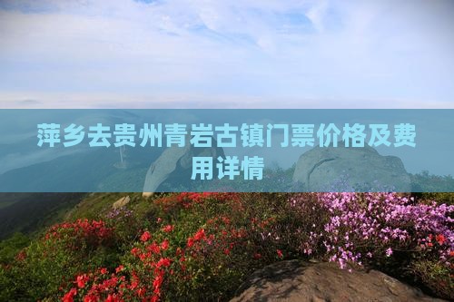 萍乡去贵州青岩古镇门票价格及费用详情