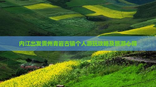 内江出发贵州青岩古镇个人游玩攻略及旅游心得