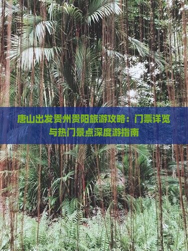 唐山出发贵州贵阳旅游攻略：门票详览与热门景点深度游指南
