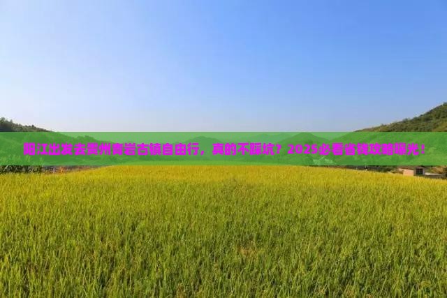 阳江到贵州青岩古镇自由行