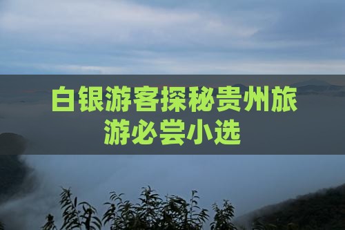 白银游客探秘贵州旅游必尝小选