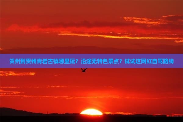 贺州到贵州青岩古镇哪里玩？沿途无特色景点？试试这网红自驾路线