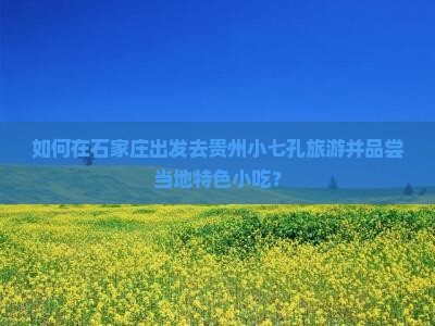 如何在石家庄出发去贵州小七孔旅游并品尝当地特色小吃？