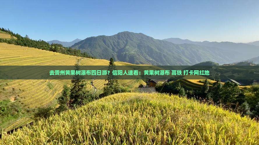 去贵州黄果树瀑布四日游？信阳人速看：黄果树瀑布+高铁+打卡网红地