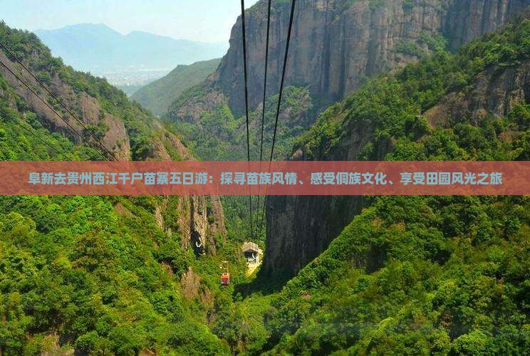 阜新去贵州西江千户苗寨五日游：探寻苗族风情、感受侗族文化、享受田园风光之旅