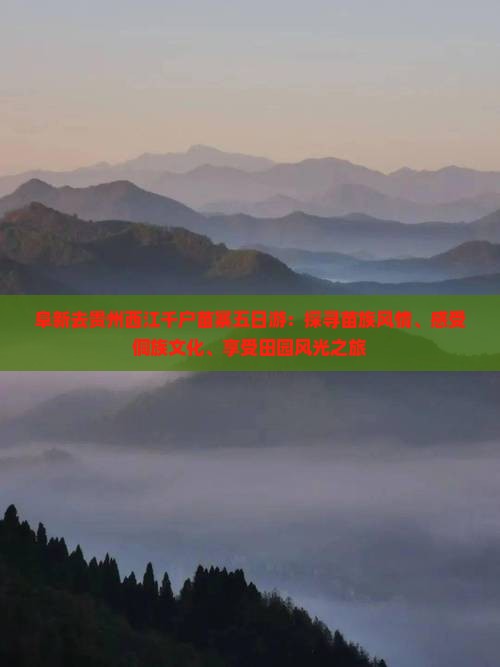 阜新去贵州西江千户苗寨五日游：探寻苗族风情、感受侗族文化、享受田园风光之旅