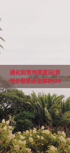 通化到贵州哪里玩