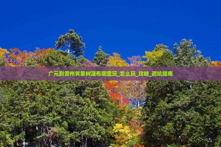广元到贵州黄果树瀑布哪里玩