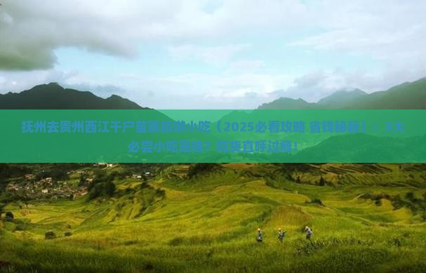 抚州去贵州西江千户苗寨旅游小吃