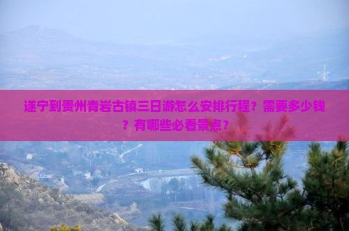 遂宁到贵州青岩古镇三日游怎么安排行程？需要多少钱？有哪些必看景点？