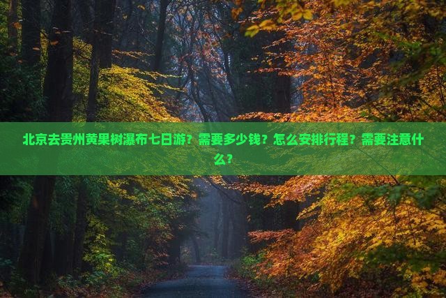 北京去贵州黄果树瀑布七日游？需要多少钱？怎么安排行程？需要注意什么？