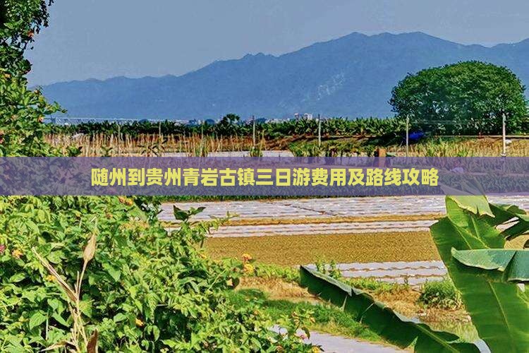 随州到贵州青岩古镇三日游费用及路线攻略