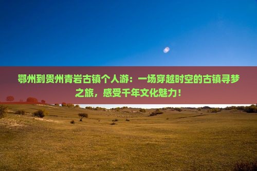 鄂州到贵州青岩古镇个人游