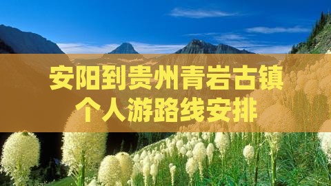 安阳到贵州青岩古镇个人游