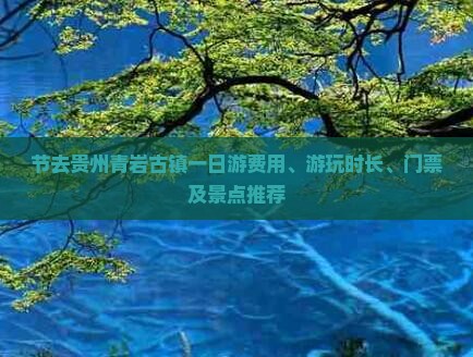 节去贵州青岩古镇一日游费用、游玩时长、门票及景点推荐