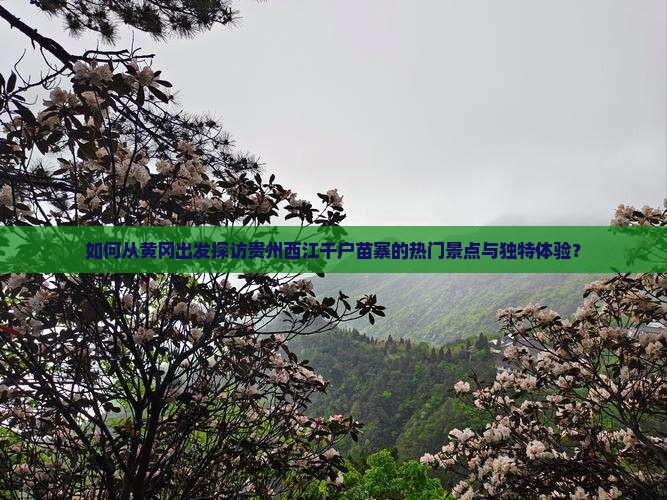 如何从黄冈出发探访贵州西江千户苗寨的热门景点与独特体验？