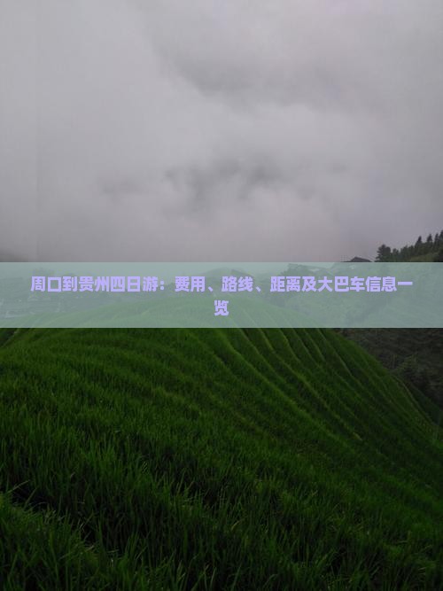 周口到贵州四日游：费用、路线、距离及大巴车信息一览