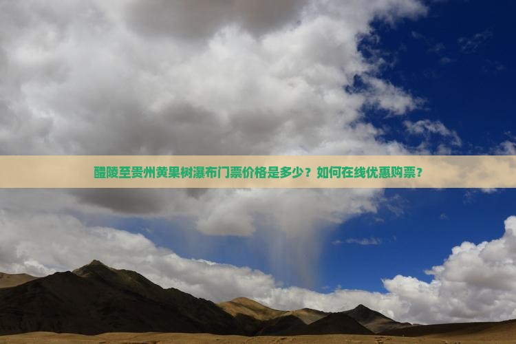 醴陵至贵州黄果树瀑布门票价格是多少？如何在线优惠购票？