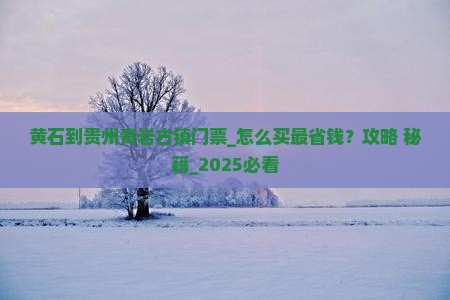 黄石到贵州青岩古镇门票