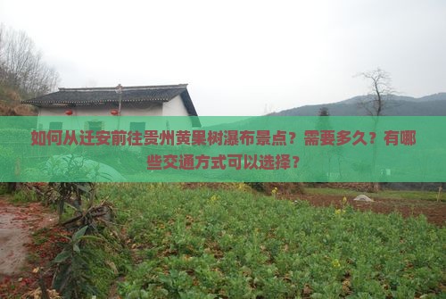 如何从迁安前往贵州黄果树瀑布景点？需要多久？有哪些交通方式可以选择？