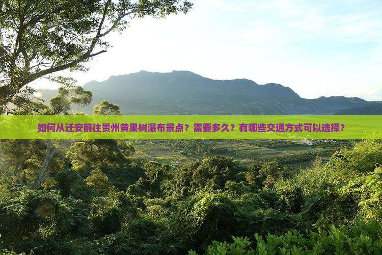 如何从迁安前往贵州黄果树瀑布景点？需要多久？有哪些交通方式可以选择？