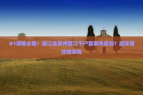 #1游客必看！潜江去贵州西江千户苗寨咋规划？超详细攻略来啦