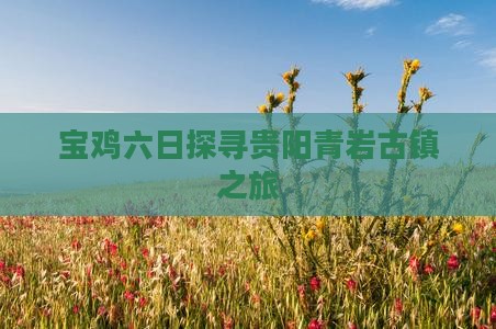 宝鸡六日探寻贵阳青岩古镇之旅
