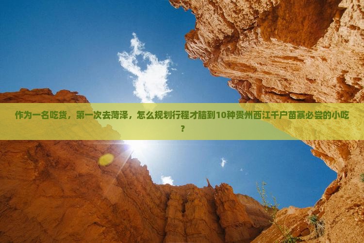 作为一名吃货，第一次去菏泽，怎么规划行程才脑到10种贵州西江千户苗寨必尝的小吃？