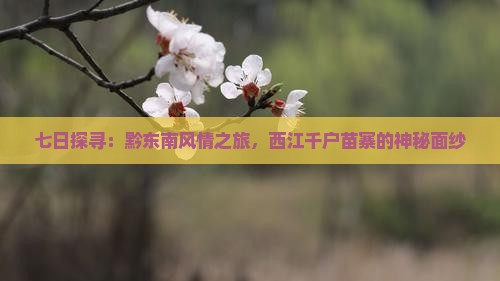 七日探寻：黔东南风情之旅，西江千户苗寨的神秘面纱