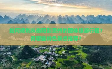 如何规划从衡阳到贵州的团体旅游行程？有哪些特色景点推荐？