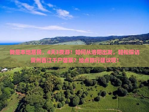 我是本地居民，4天3夜游！如何从洛阳出发，轻松探访贵州西江千户苗寨？给点旅行建议呗！