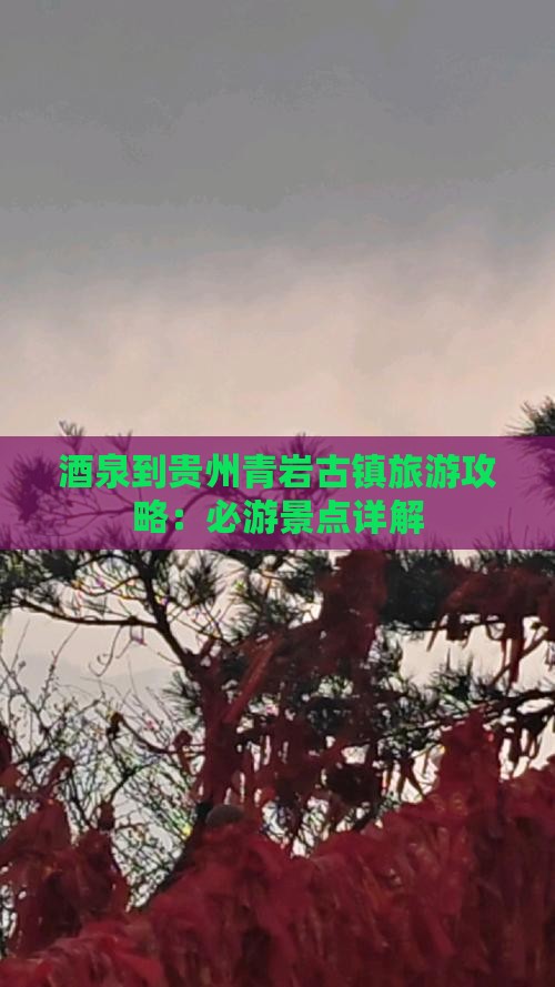 酒泉到贵州青岩古镇一日