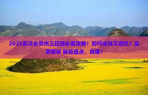 武汉去贵州三日游