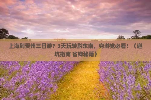 上海到贵州三日游
