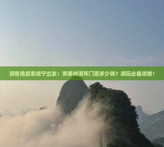 游客角度看咸宁出发：黄果树瀑布门票多少钱？游玩必备攻略！