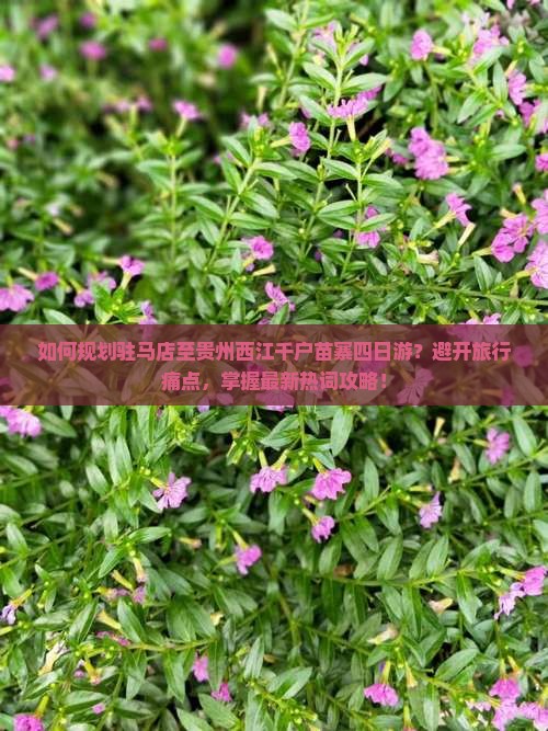 如何规划驻马店至贵州西江千户苗寨四日游？避开旅行痛点，掌握最新热词攻略！