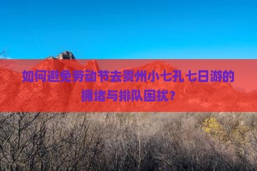 如何避免劳动节去贵州小七孔七日游的拥堵与排队困扰？