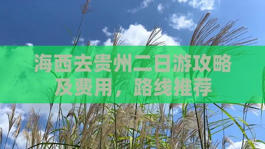 海西去贵州二日游攻略及费用，路线推荐