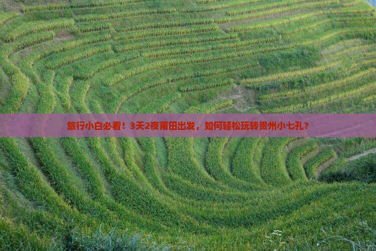 旅行小白必看！3天2夜莆田出发，如何轻松玩转贵州小七孔？