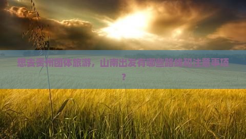 想去贵州团体旅游，山南出发有哪些路线和注意事项？