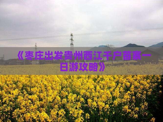 《枣庄出发贵州西江千户苗寨一日游攻略》
