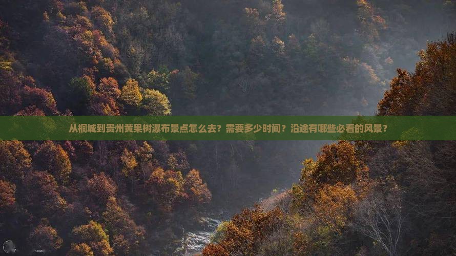 从桐城到贵州黄果树瀑布景点怎么去？需要多少时间？沿途有哪些必看的风景？