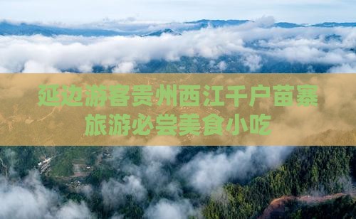 延边游客贵州西江千户苗寨旅游必尝美食小吃