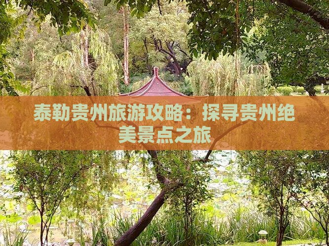 泰勒贵州旅游攻略：探寻贵州绝美景点之旅