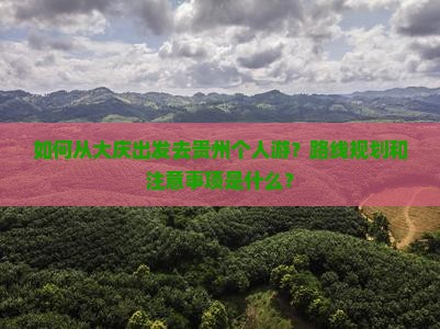 如何从大庆出发去贵州个人游？路线规划和注意事项是什么？