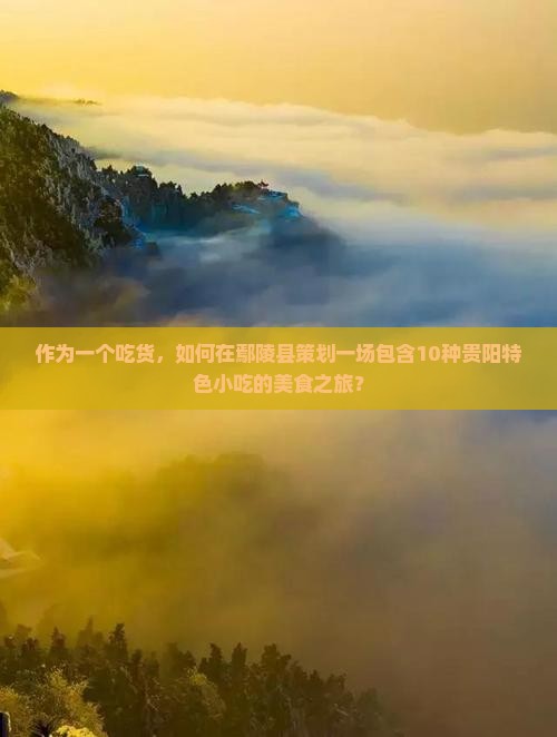 作为一个吃货，如何在鄢陵县策划一场包含10种贵阳特色小吃的美食之旅？