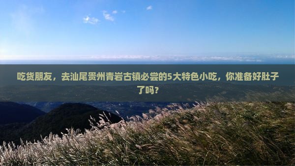 吃货朋友，去汕尾贵州青岩古镇必尝的5大特色小吃，你准备好肚子了吗？