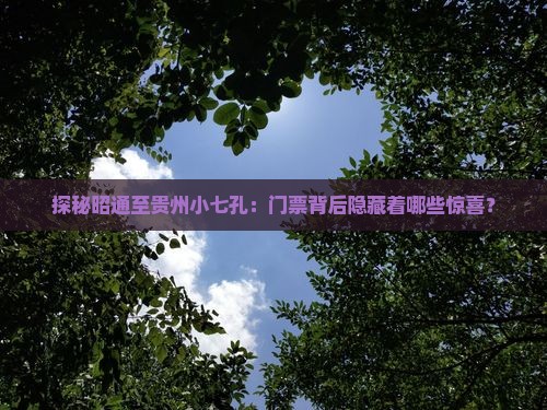 探秘昭通至贵州小七孔：门票背后隐藏着哪些惊喜？