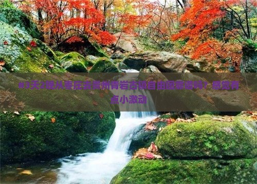 #3天2晚从枣庄去贵州青岩古镇自由团靠谱吗？感觉有点小激动